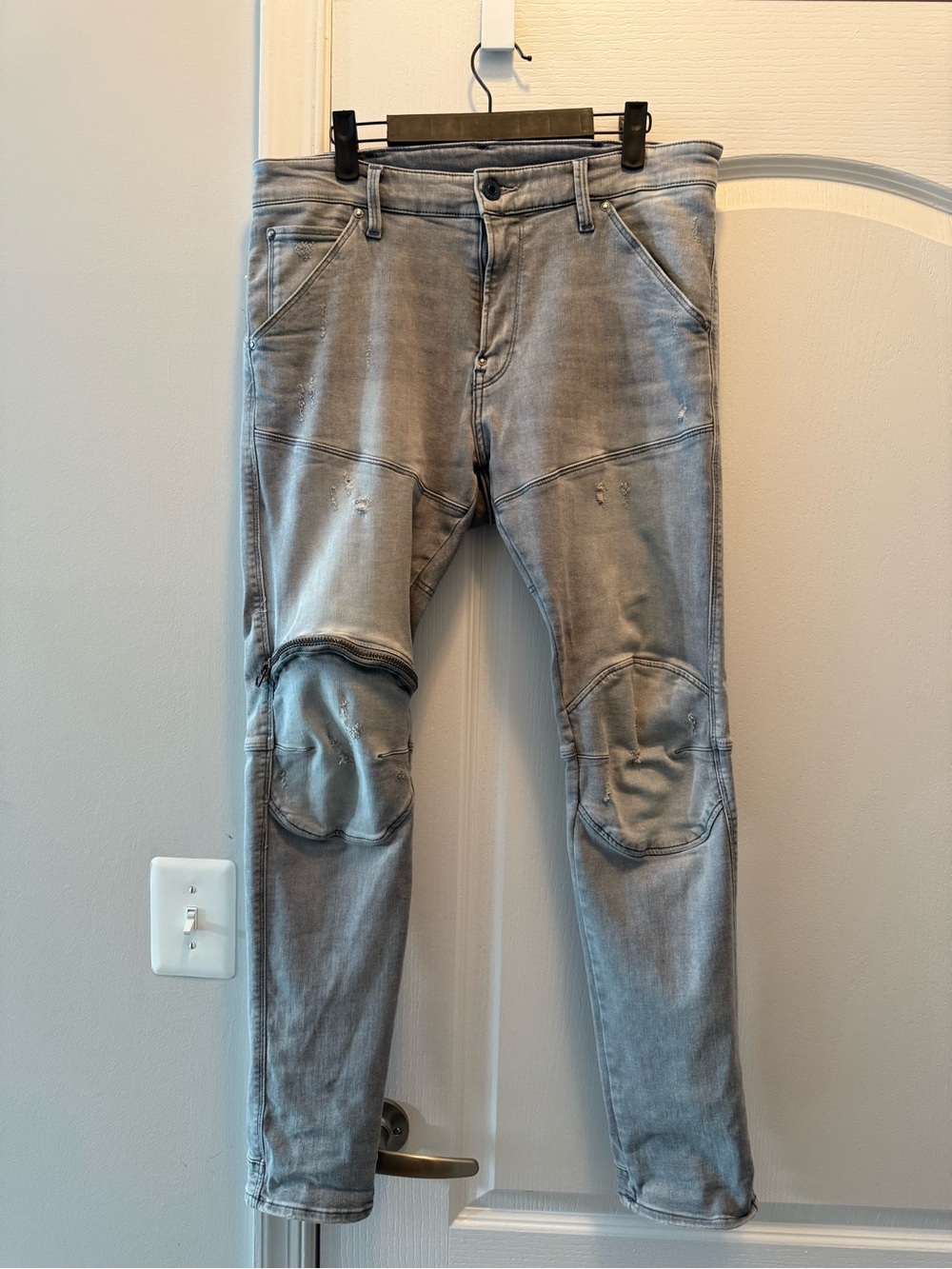 G-Star Skinny Distressed Light Grey Men's Jeans